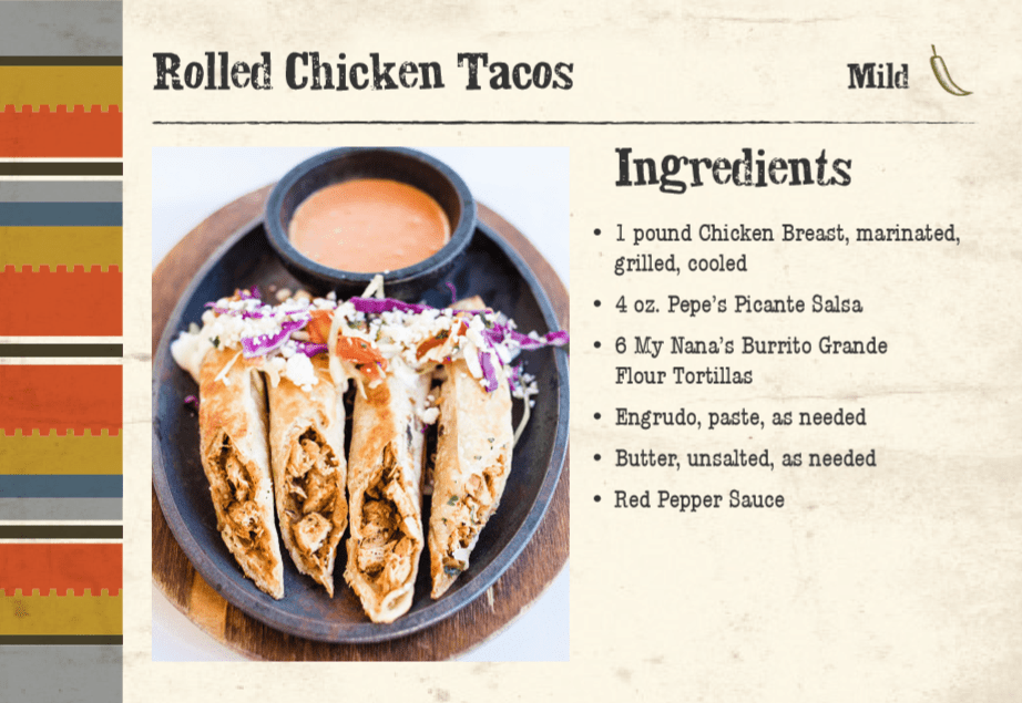Rolled Chicken Tacos Front